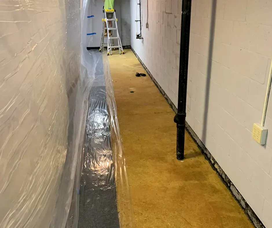 Wall Lining Installation for Basement Waterproofing in Boston, MA Wall Lining Installation for Basement Waterproofing in Boston, MA